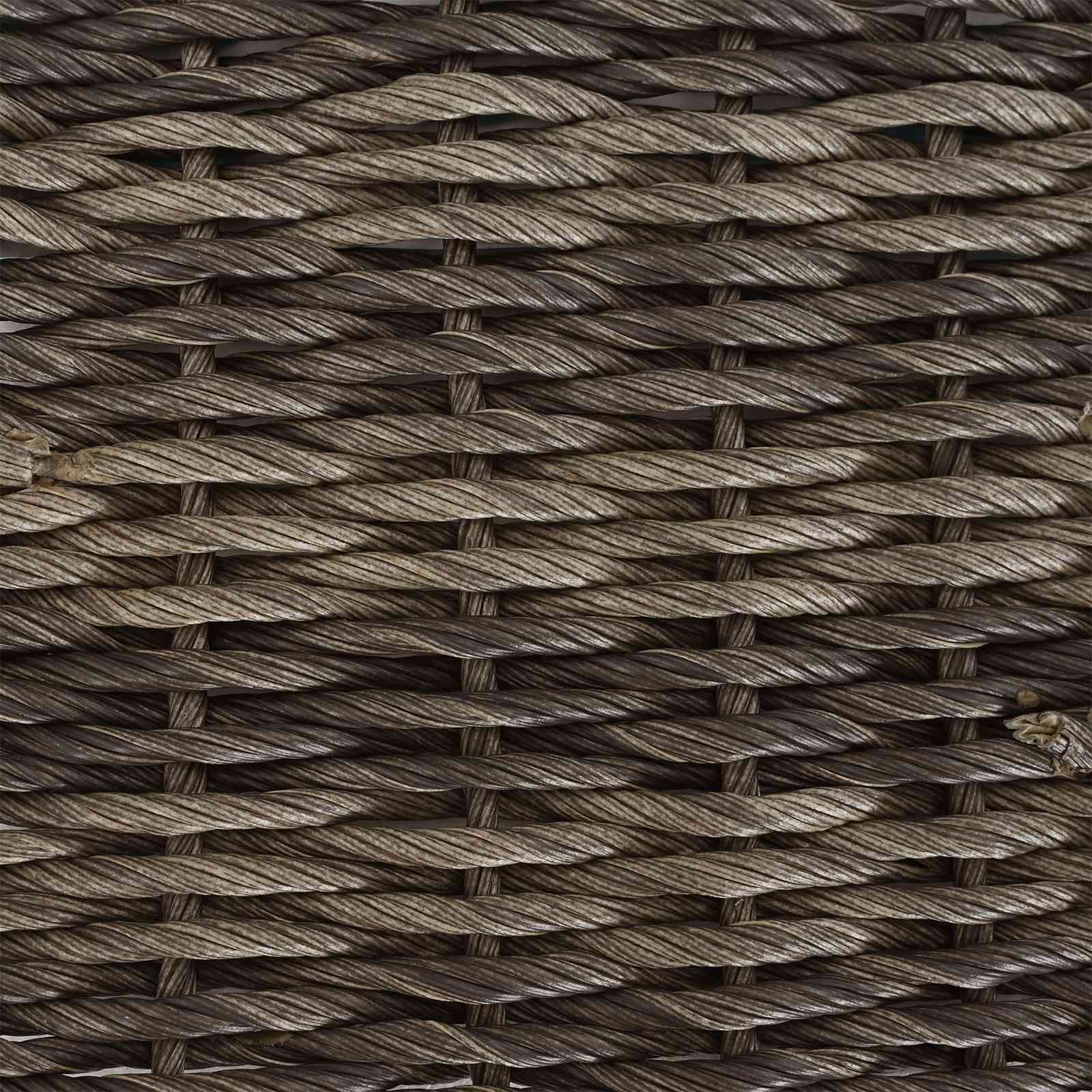 Tuinstafel Grijs en zwart 55 x 55 x 37 cm PE Rattan en Glas