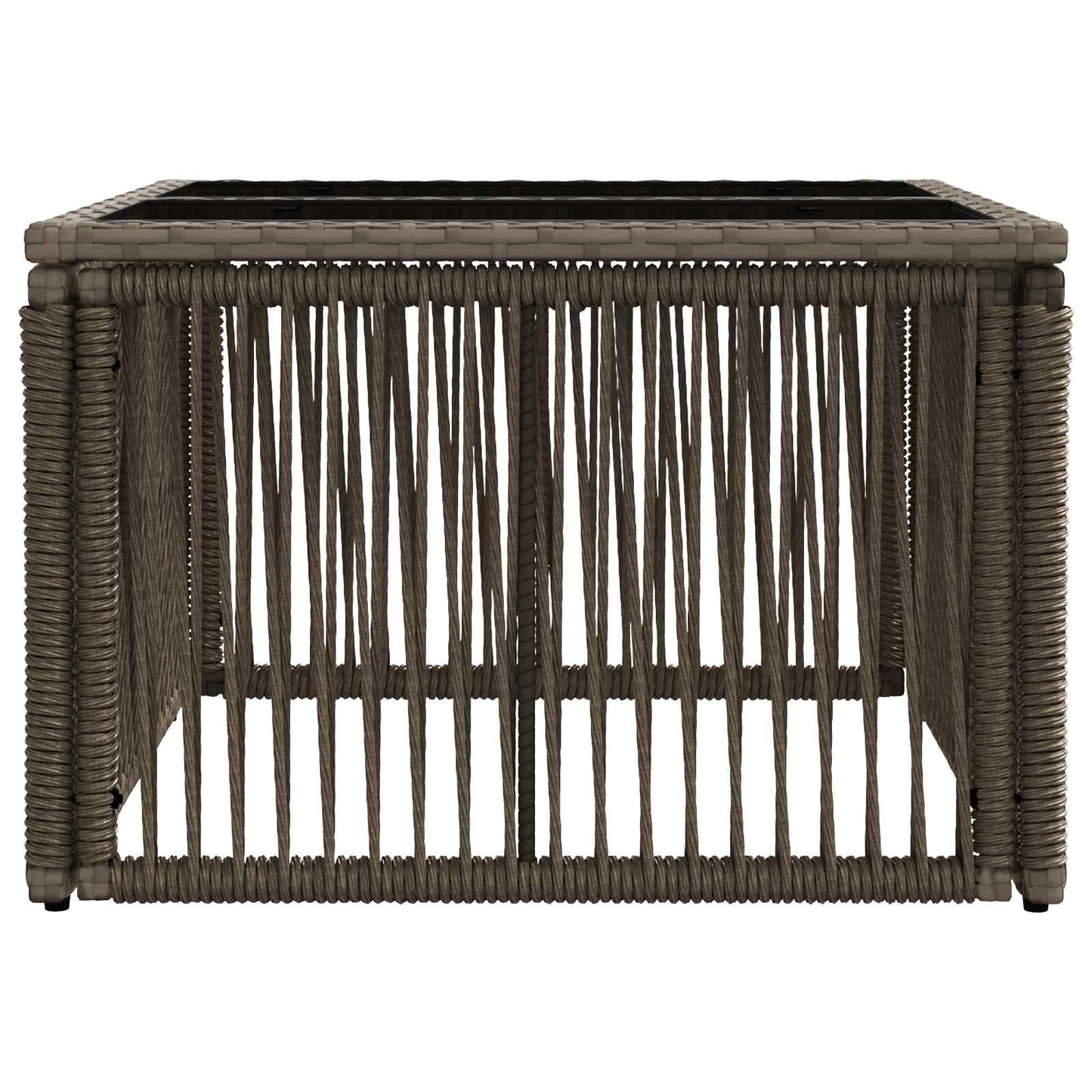 Tuinstafel Grijs en zwart 55 x 55 x 37 cm PE Rattan en Glas
