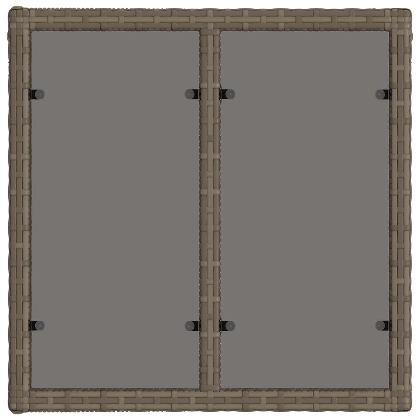 Tuinstafel Grijs en zwart 55 x 55 x 37 cm PE Rattan en Glas