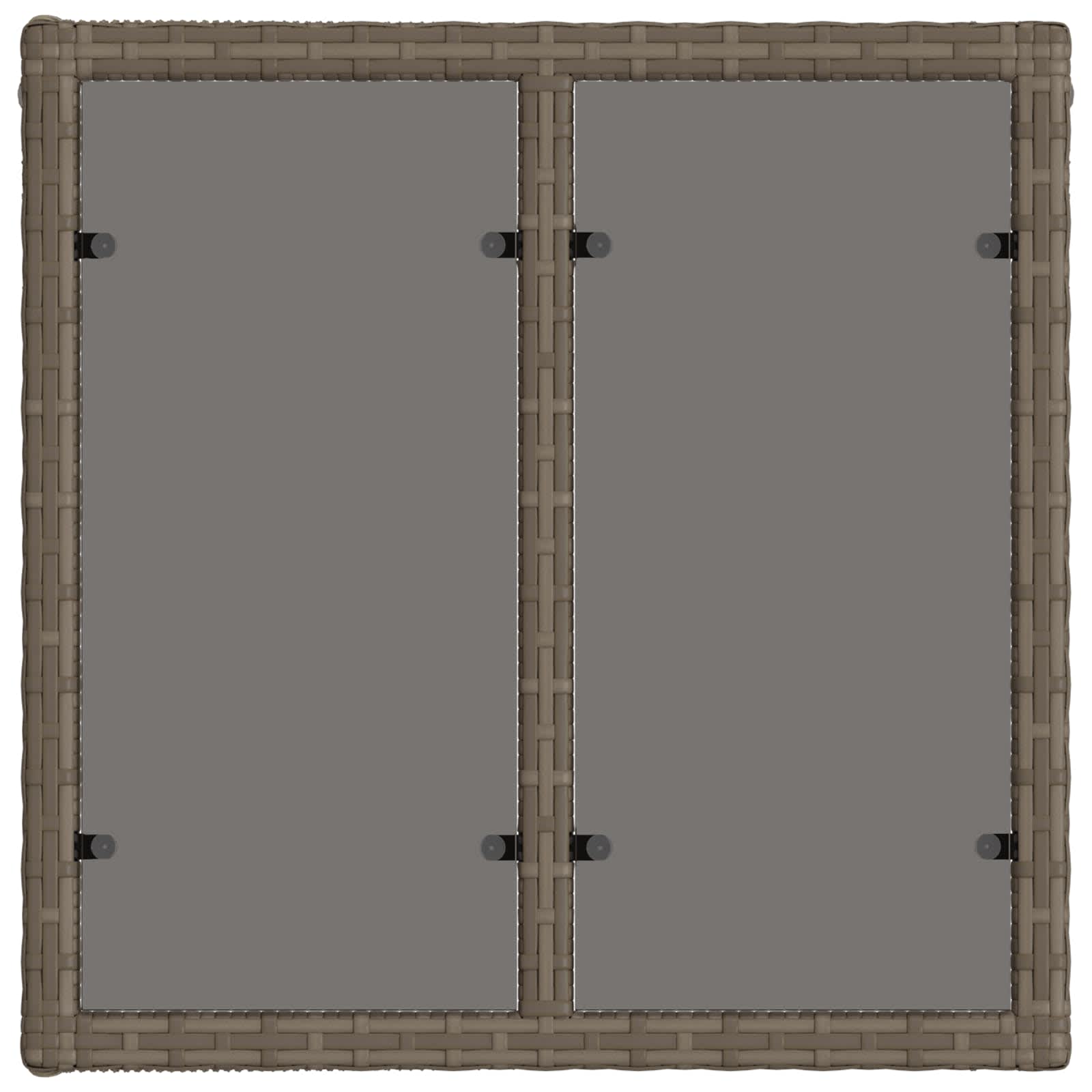 Tuinstafel Grijs en zwart 55 x 55 x 37 cm PE Rattan en Glas