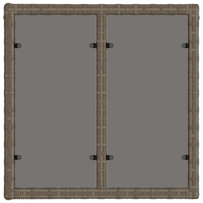 Tuinstafel Grijs en zwart 55 x 55 x 37 cm PE Rattan en Glas