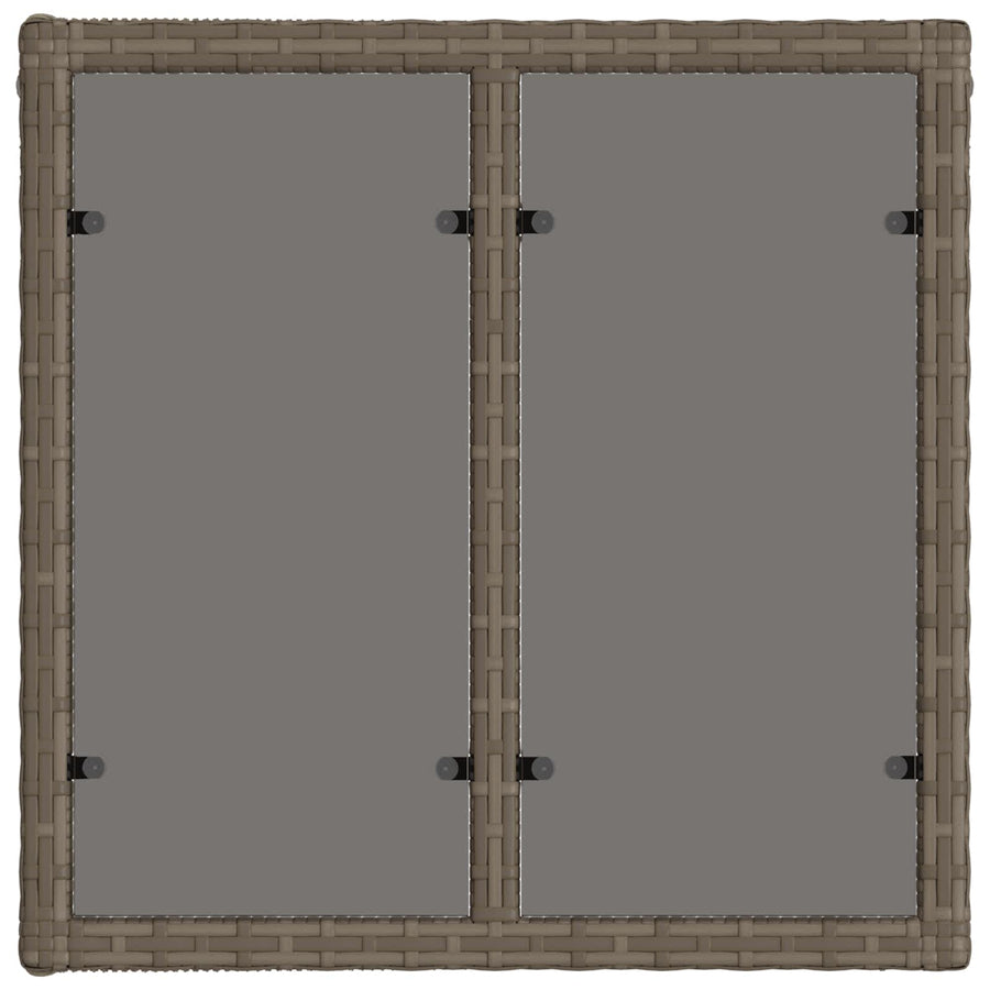 Tuinstafel Grijs en zwart 55 x 55 x 37 cm PE Rattan en Glas