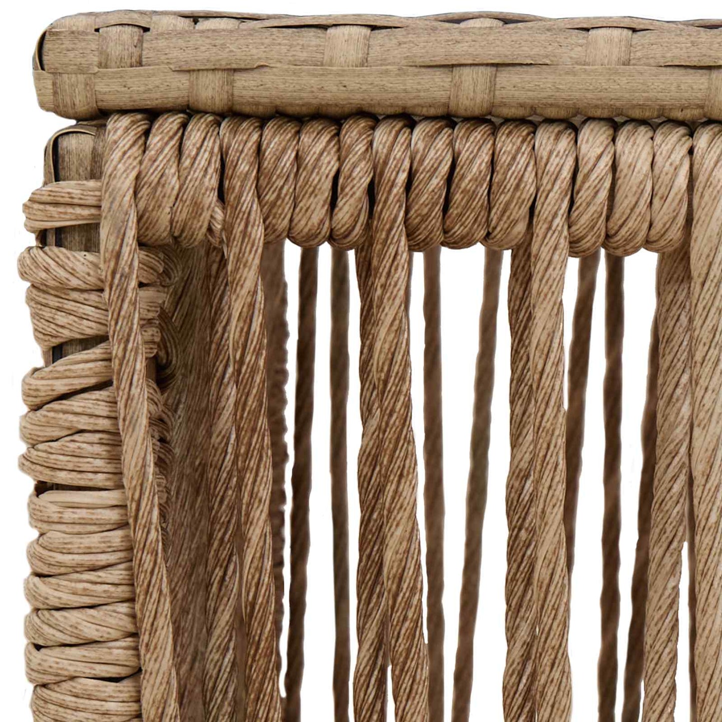 Tuinstafel Beige en zwart 55 x 55 x 37 cm PE Rattan en Glas