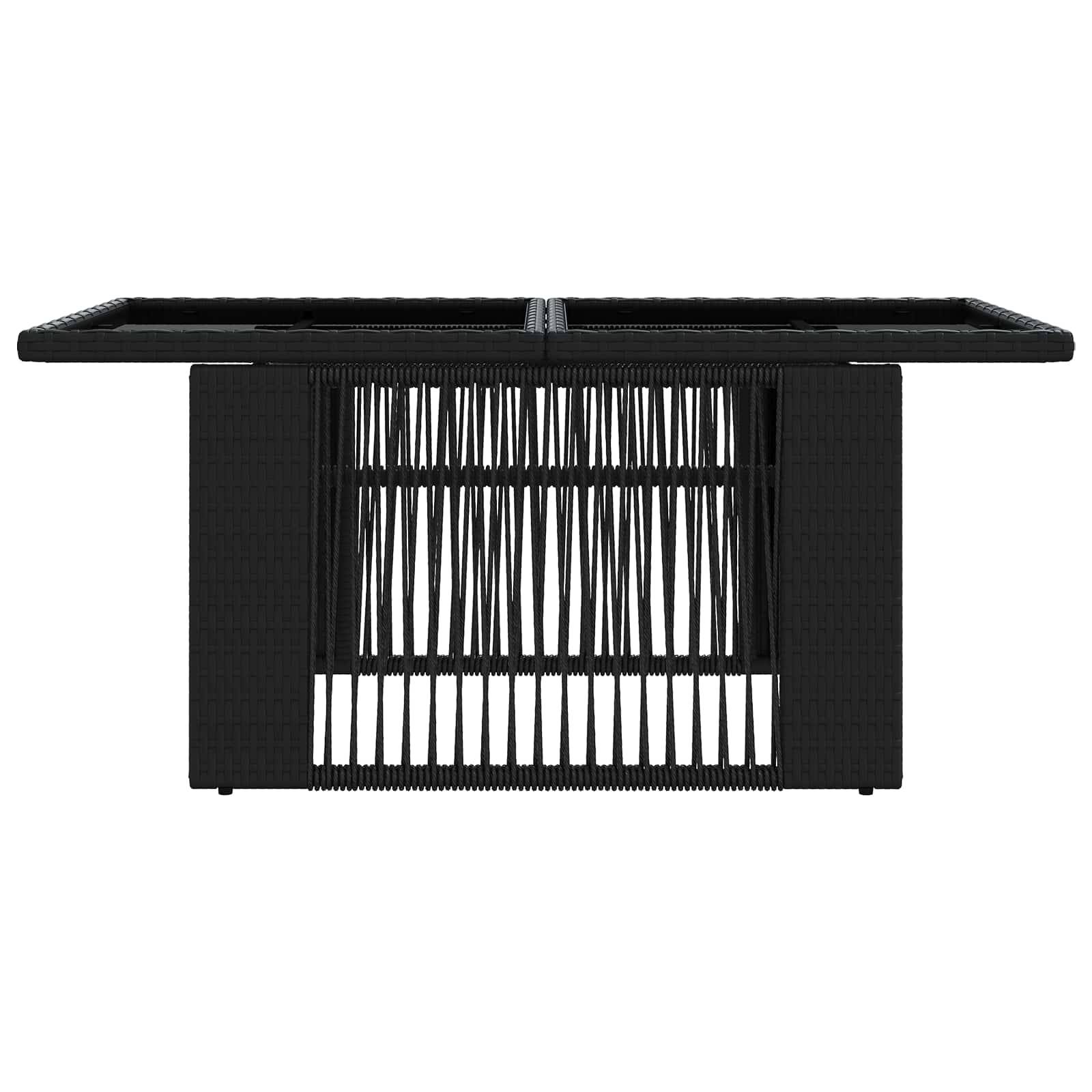 Tuinstafel Zwart 100 x 55 x 37 cm PE Rattan en Glas
