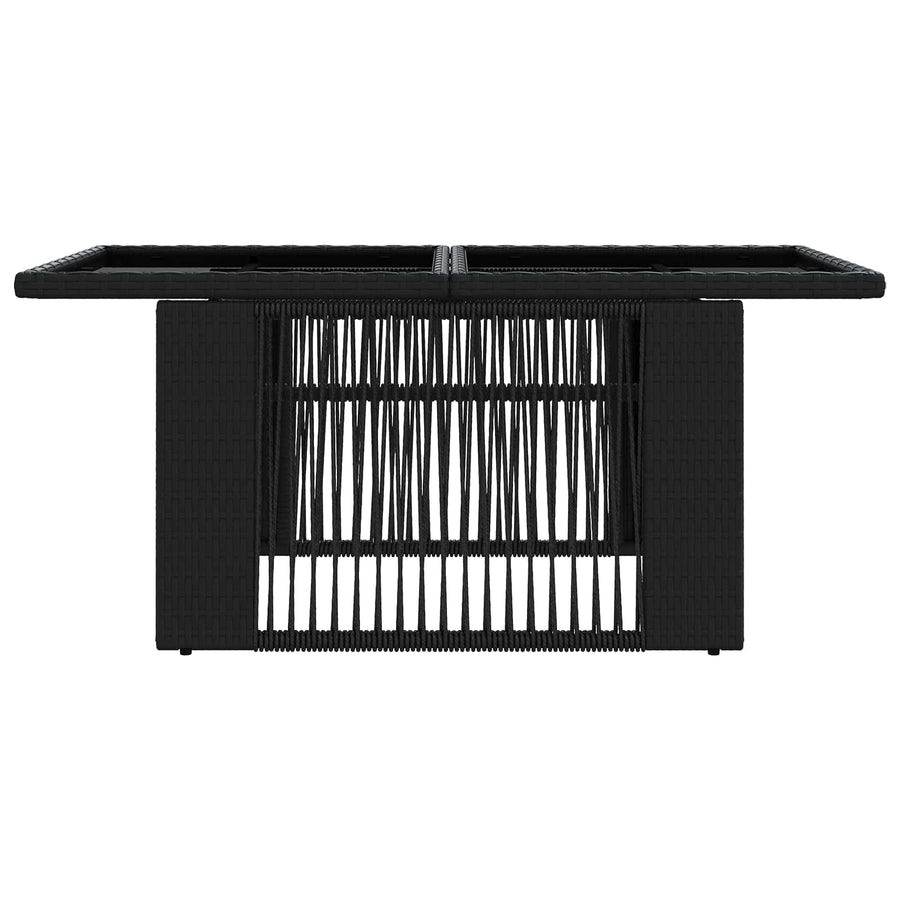 Tuinstafel Zwart 100 x 55 x 37 cm PE Rattan en Glas