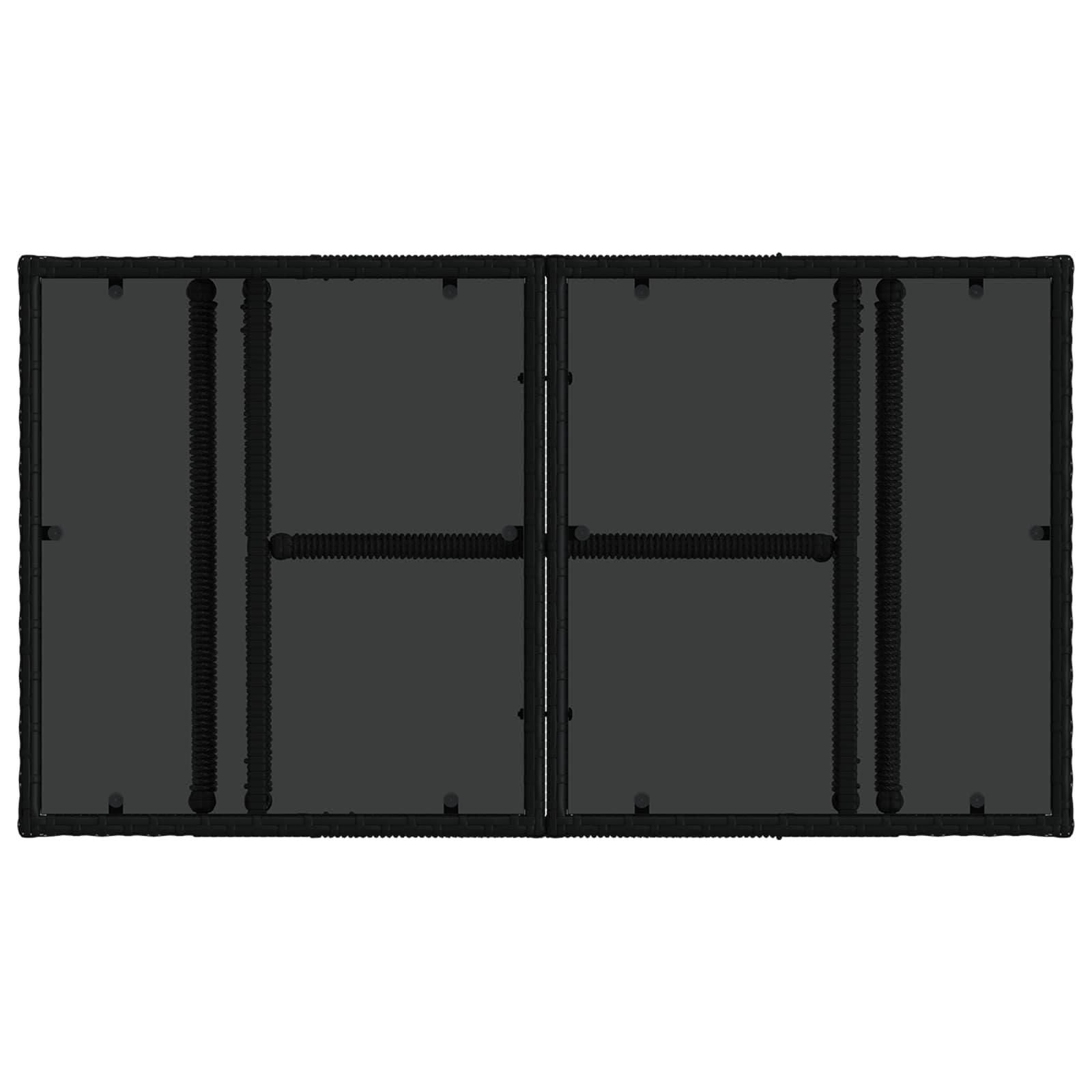 Tuinstafel Zwart 100 x 55 x 37 cm PE Rattan en Glas