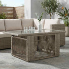 Tuintafel 100x55x37 cm PE Rattan Glas grijs