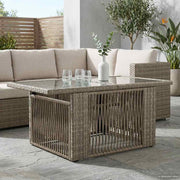 Tuintafel 100x55x37 cm PE Rattan Glas grijs