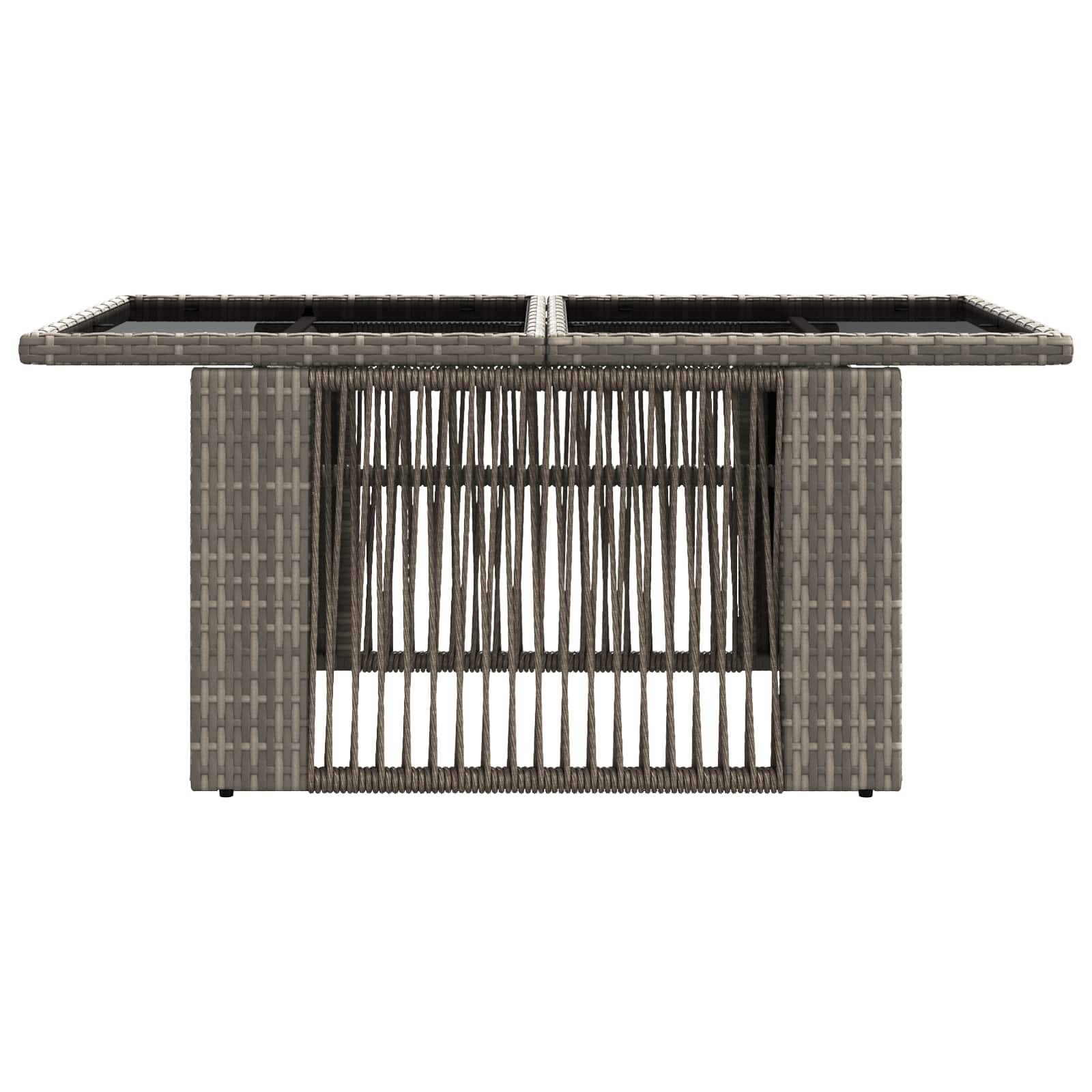 Tuinstafel Grijs 100 x 55 x 37 cm PE Rattan en Glas