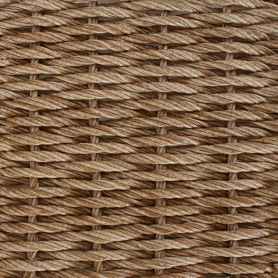 Tuinstafel Beige 100 x 55 x 37 cm PE Rattan en Glas