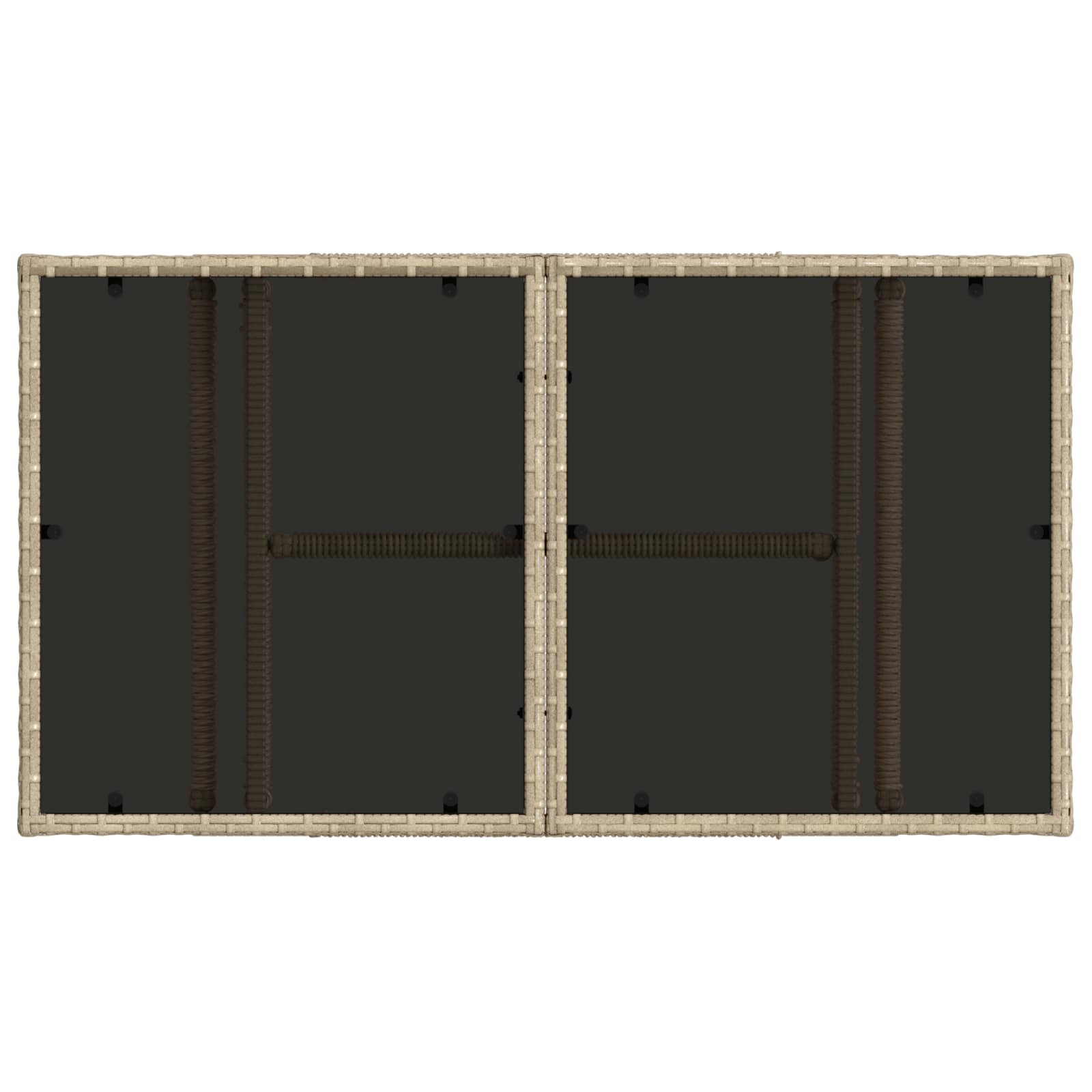 Tuinstafel Beige 100 x 55 x 37 cm PE Rattan en Glas