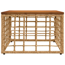 Tuinstafel Naturel 55 x 55 x 37 cm PE Rattan en Glas