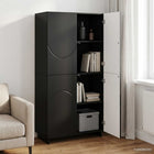 Hoge kast Zwart 79 x 41 x 151 cm Bewerkt hout