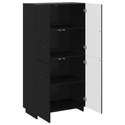 Hoge kast Zwart 79 x 41 x 151 cm Bewerkt hout