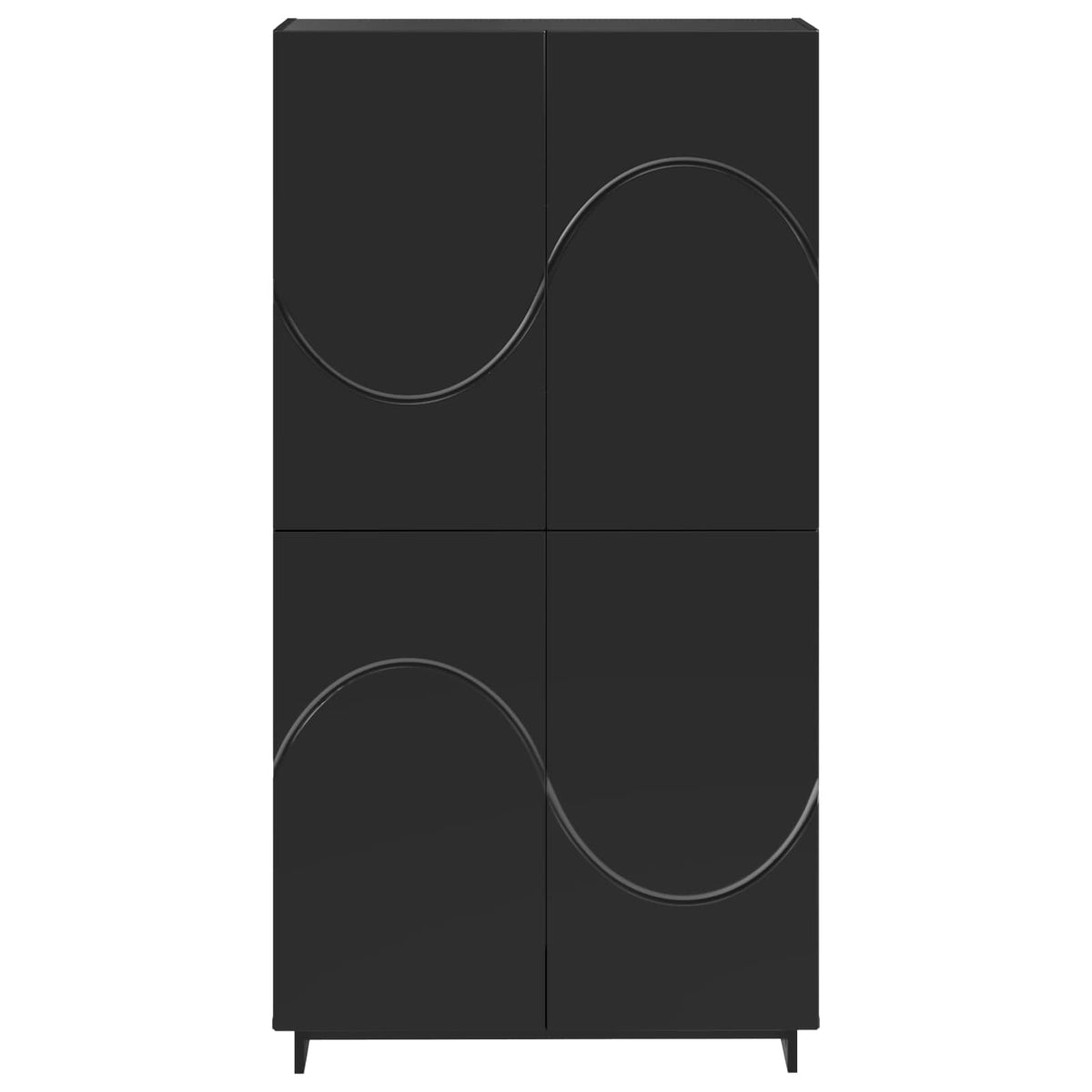 Hoge kast Zwart 79 x 41 x 151 cm Bewerkt hout