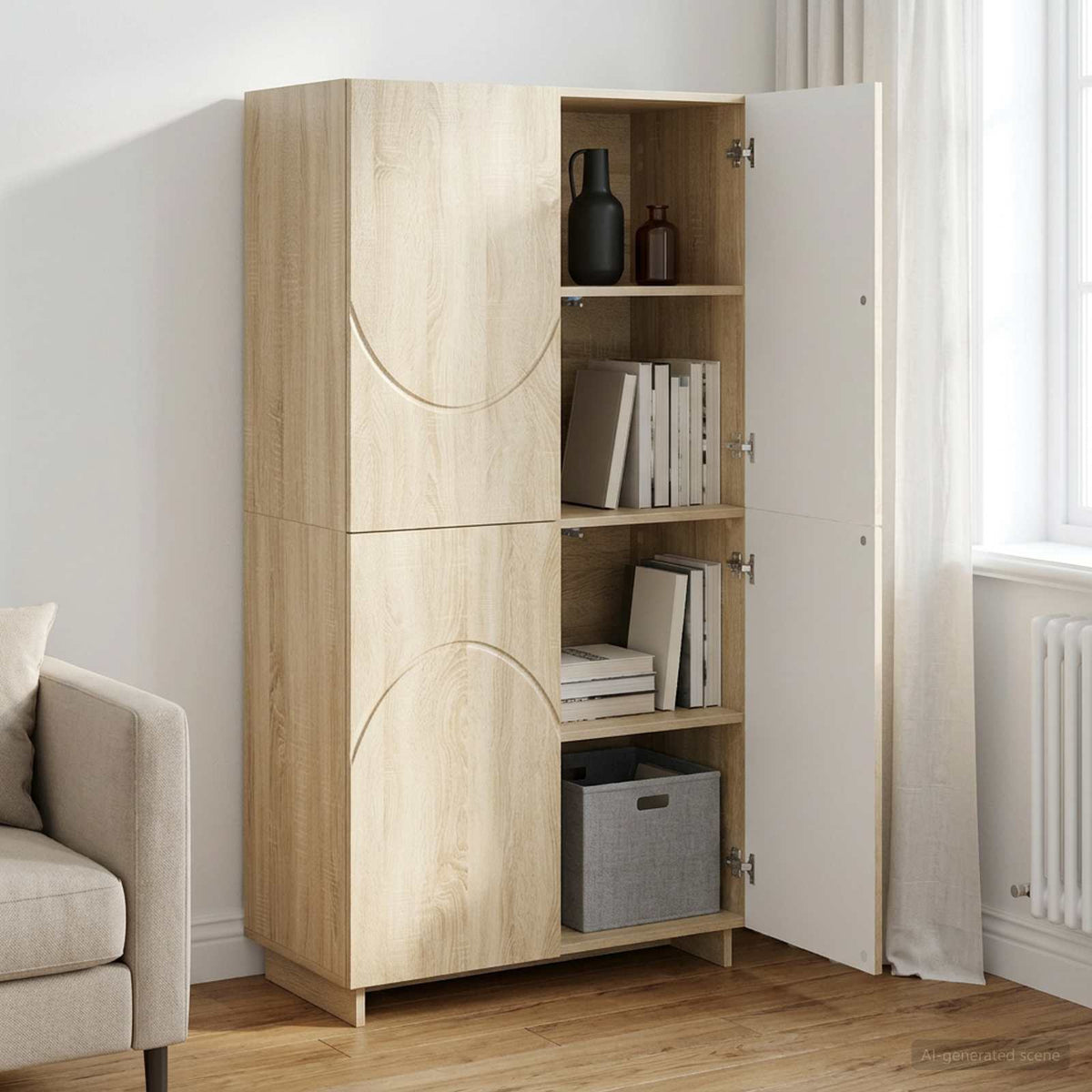 Hoge kast Sonoma Eiken 79x41x151 cm Bewerkt hout