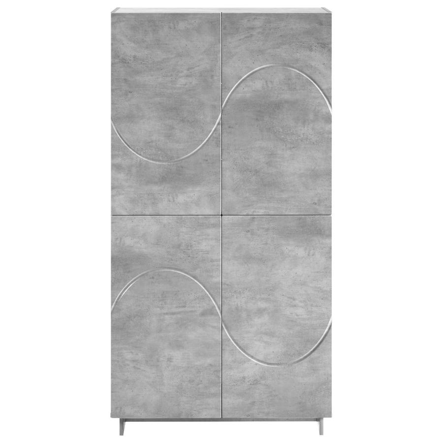 Hoge kast Betongrijs 79 x 41 x 151 cm Bewerkt hout