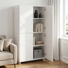 Hoge kast Hoogglans Wit 79 x 41 x 151 cm Bewerkt hout