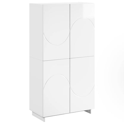Hoge kast Hoogglans Wit 79 x 41 x 151 cm Bewerkt hout