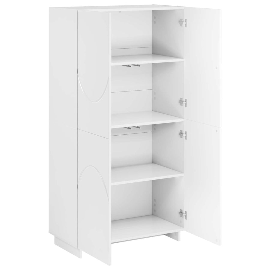 Hoge kast Hoogglans Wit 79 x 41 x 151 cm Bewerkt hout