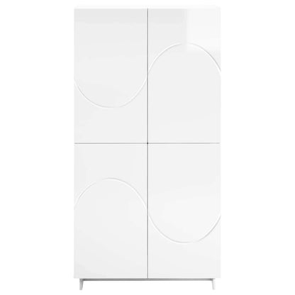Hoge kast Hoogglans Wit 79 x 41 x 151 cm Bewerkt hout