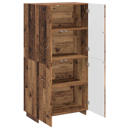 Hoge kast Oud hout 79 x 41 x 151 cm Bewerkt hout