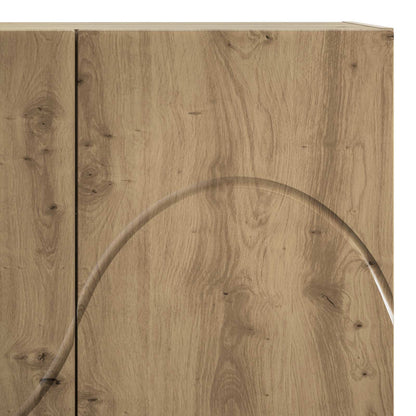 Hoge kast Artisanaal eiken 79 x 41 x 151 cm Bewerkt hout