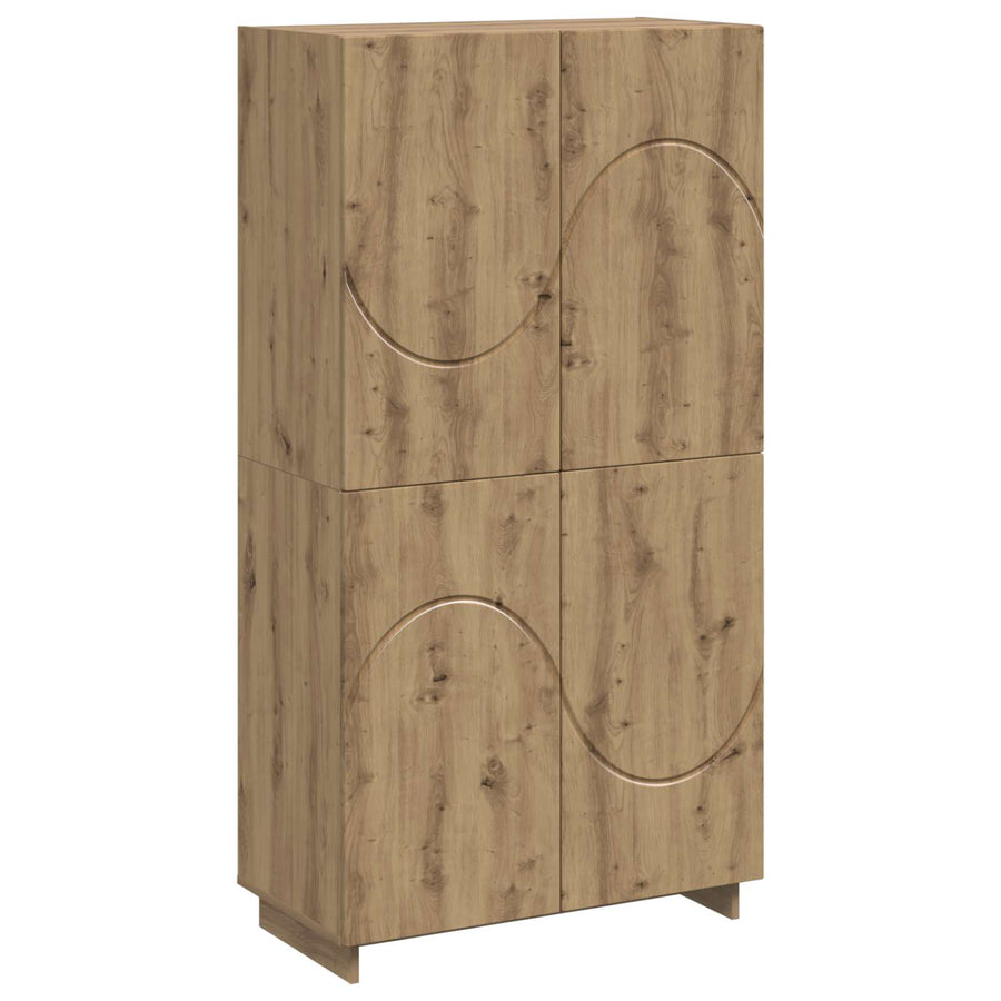 Hoge kast Artisanaal eiken 79 x 41 x 151 cm Bewerkt hout