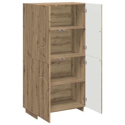 Hoge kast Artisanaal eiken 79 x 41 x 151 cm Bewerkt hout