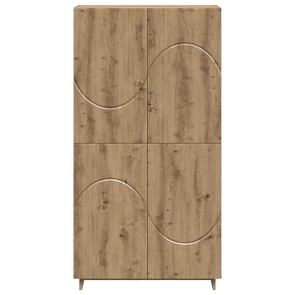 Hoge kast Artisanaal eiken 79 x 41 x 151 cm Bewerkt hout