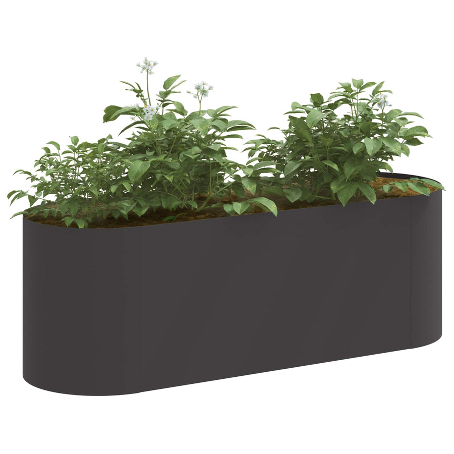 Verhoogd Tuinbed Zwart 120 x 40 x 40 cm Staal