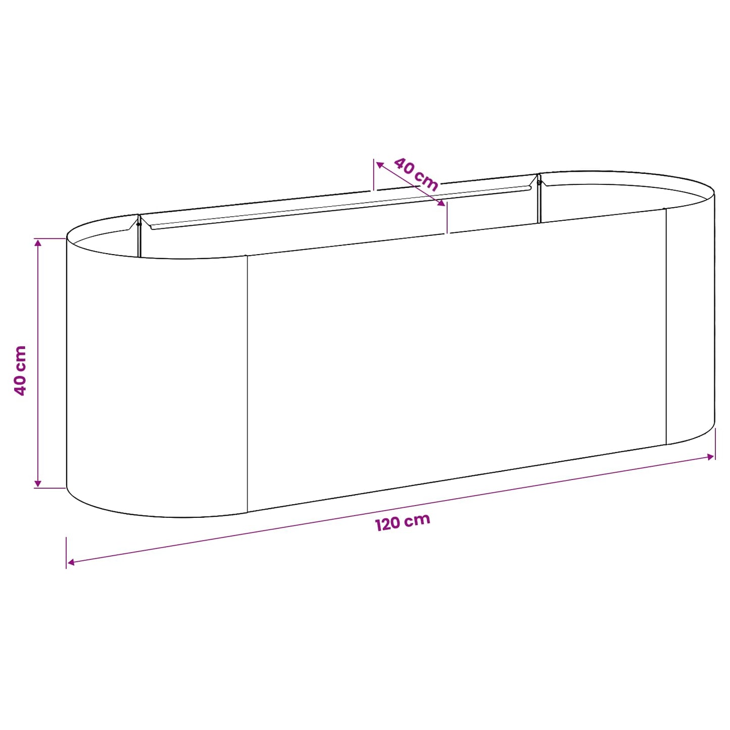 Verhoogd Tuinbed Antracietkleurig 120 x 40 x 40 cm