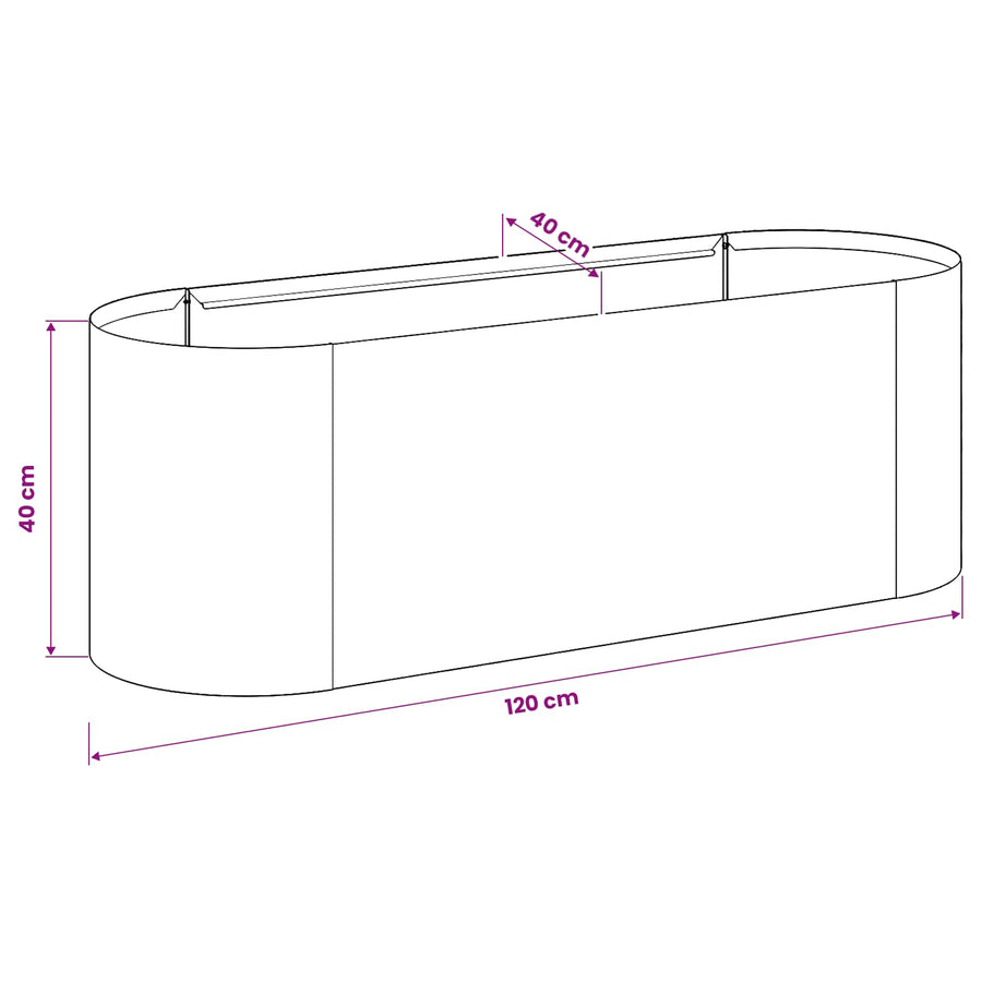 Verhoogd Tuinbed Gegalvaniseerd staal 120 x 40 x 40 cm