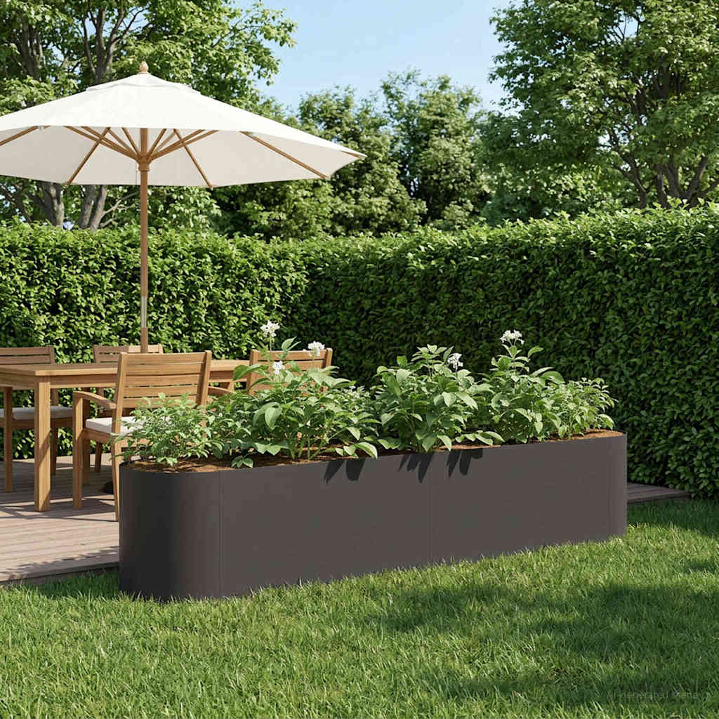 Verhoogd Tuinbed Zwart 200 x 40 x 40 cm