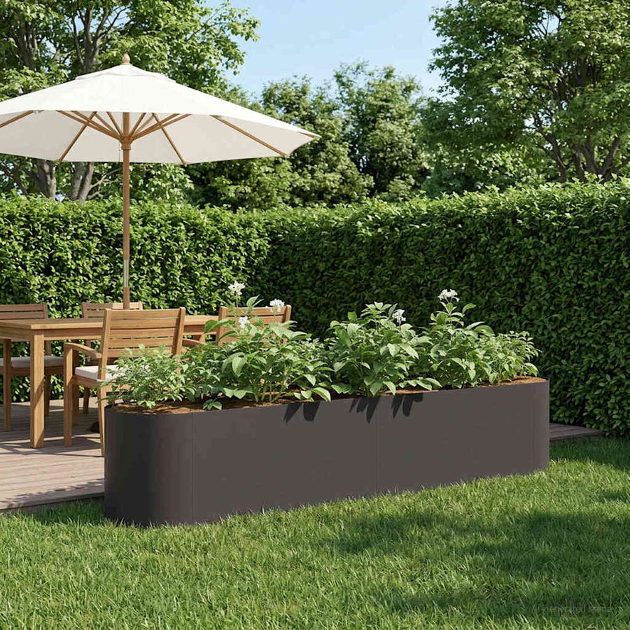 Verhoogd Tuinbed Zwart 200 x 40 x 40 cm