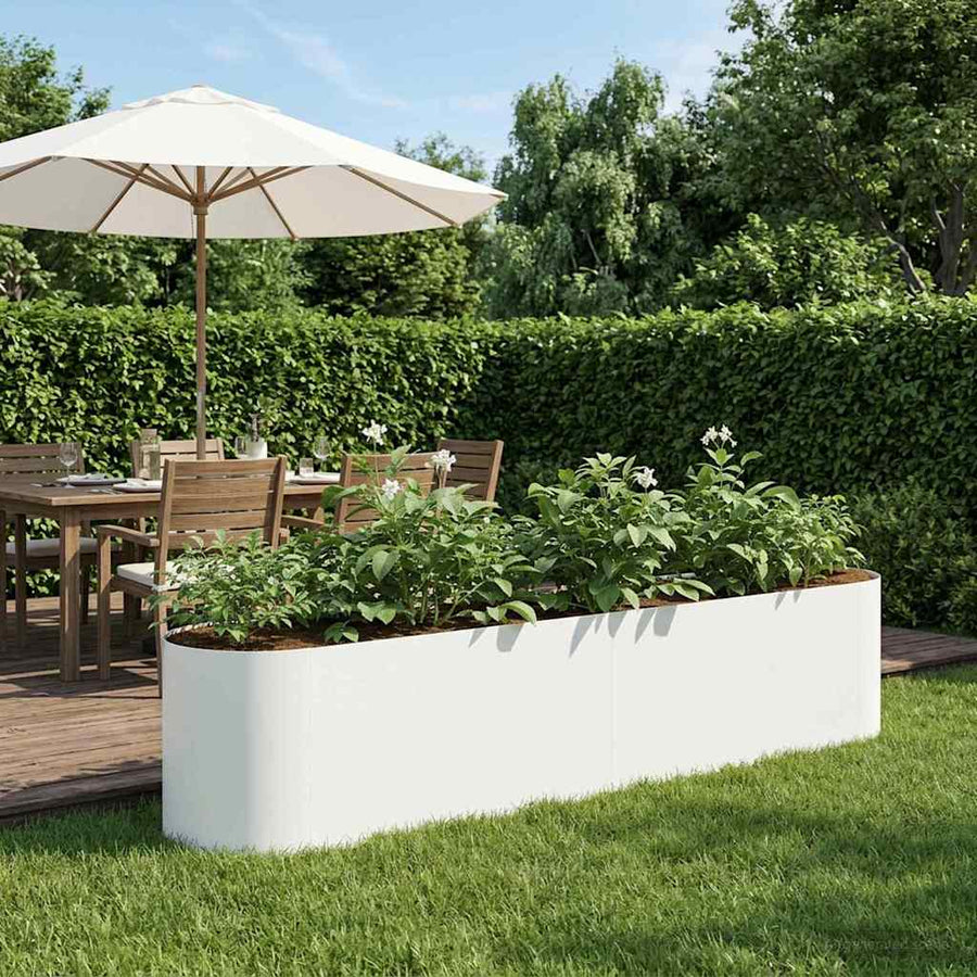 Verhoogd Tuinbed Wit 200 x 40 x 40 cm