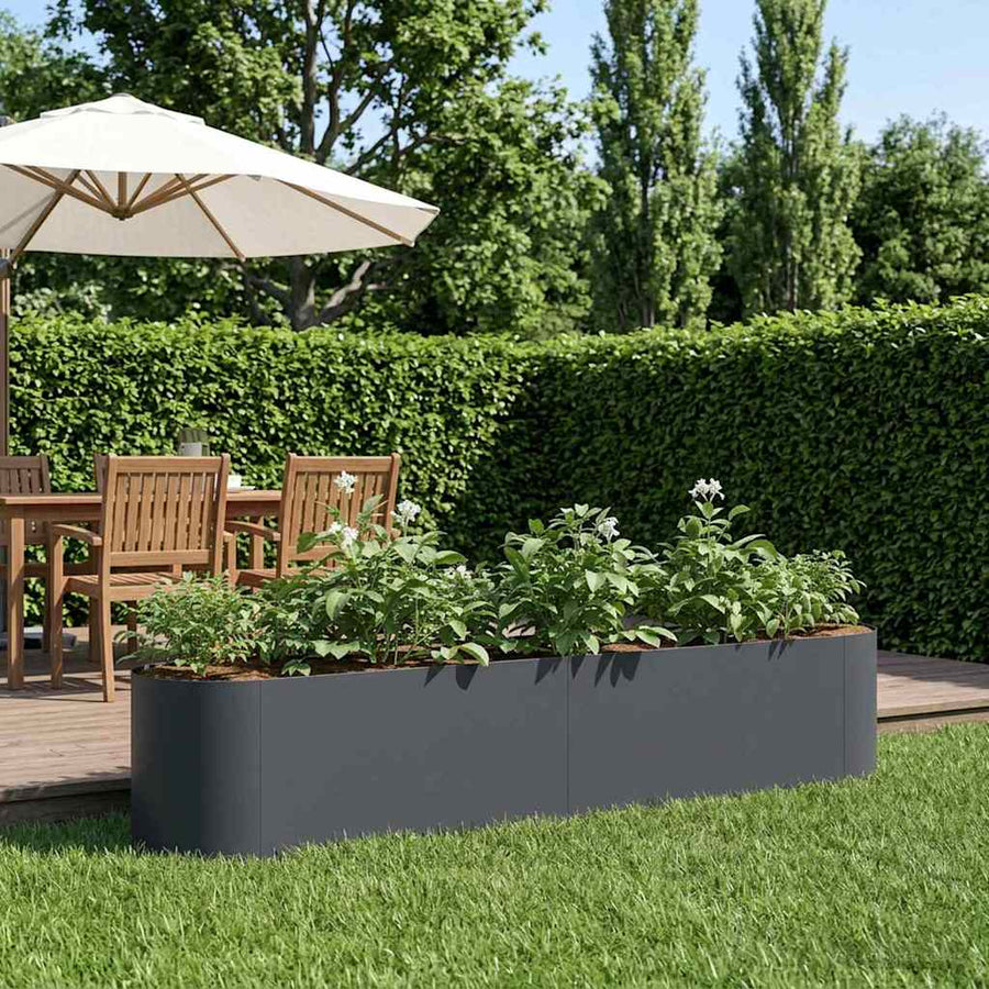 Verhoogd Tuinbed Antracietkleurig 200 x 40 x 40 cm