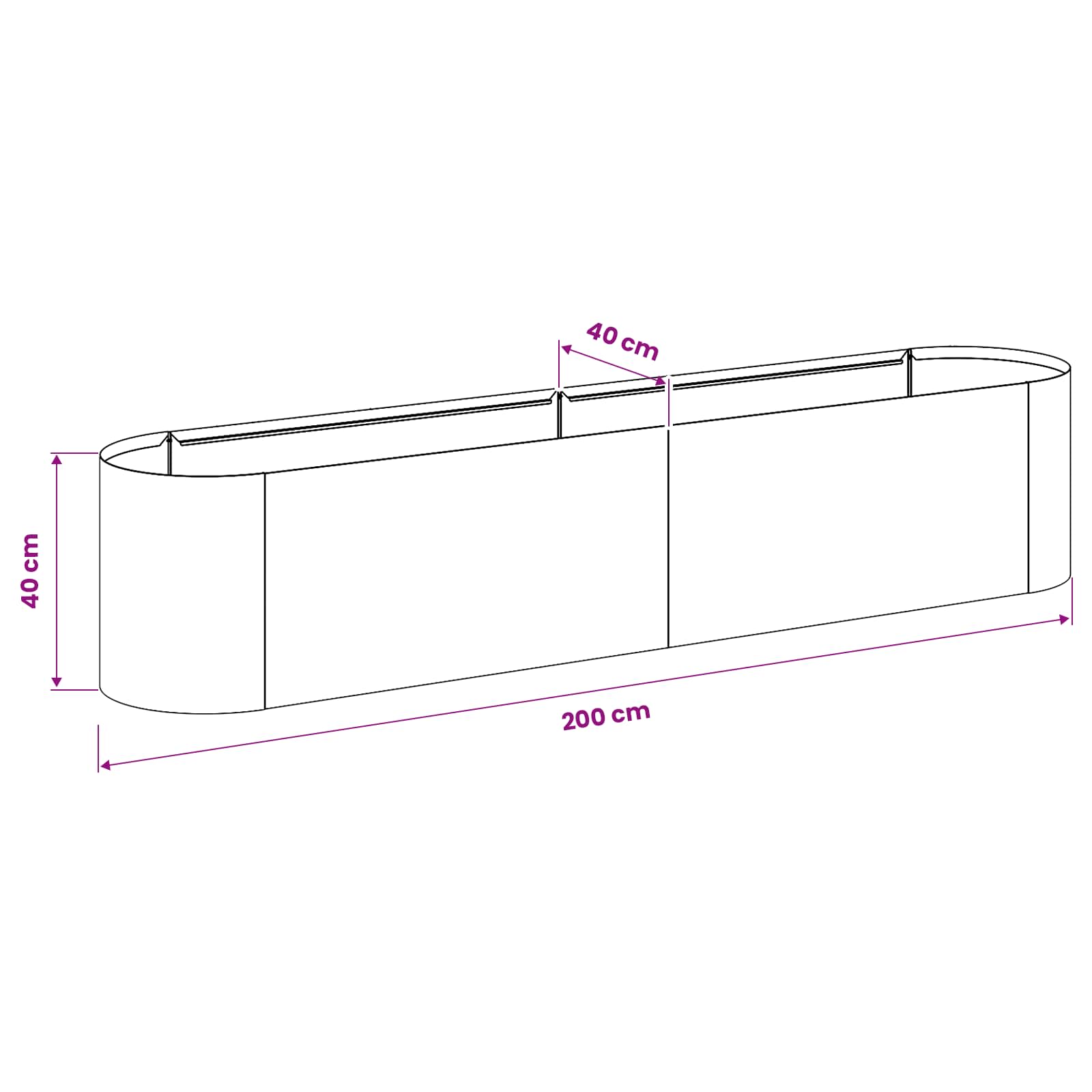 Verhoogd Tuinbed Olijfgroen 200 x 40 x 40 cm