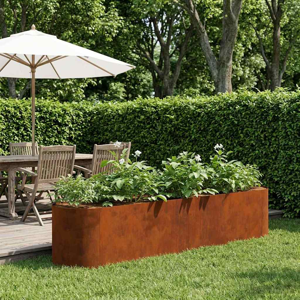 Verhoogd Tuinbed Cortenstaal 200 x 40 x 40 cm