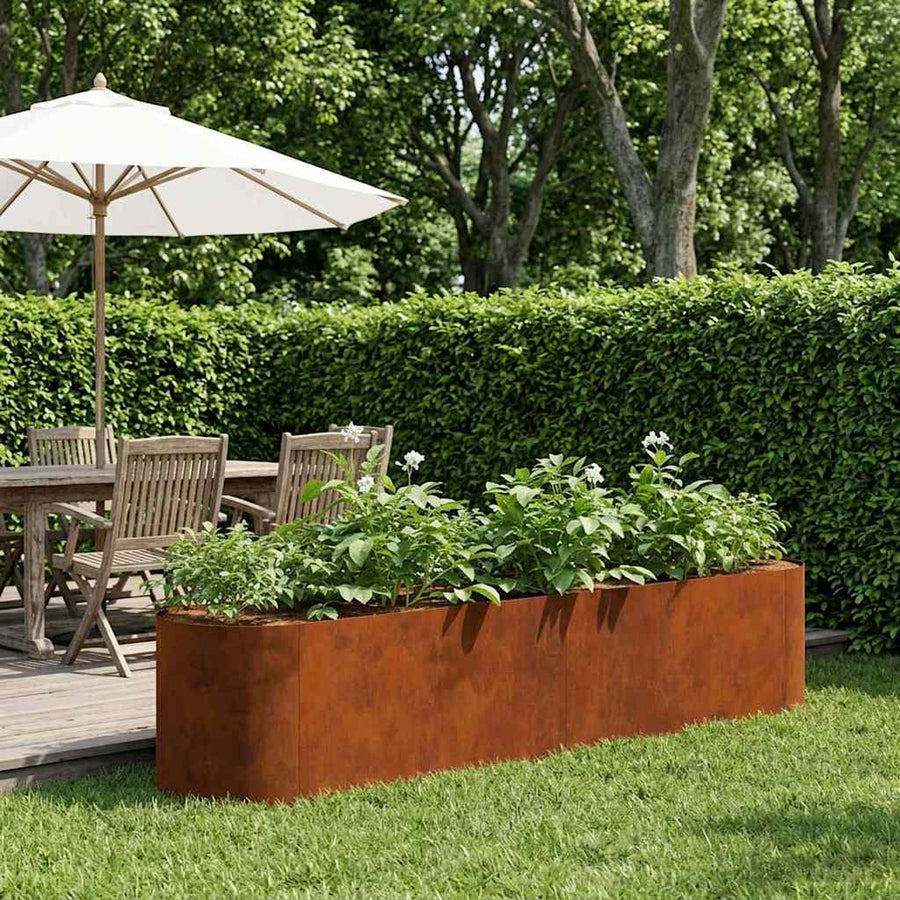 Verhoogd Tuinbed Cortenstaal 200 x 40 x 40 cm