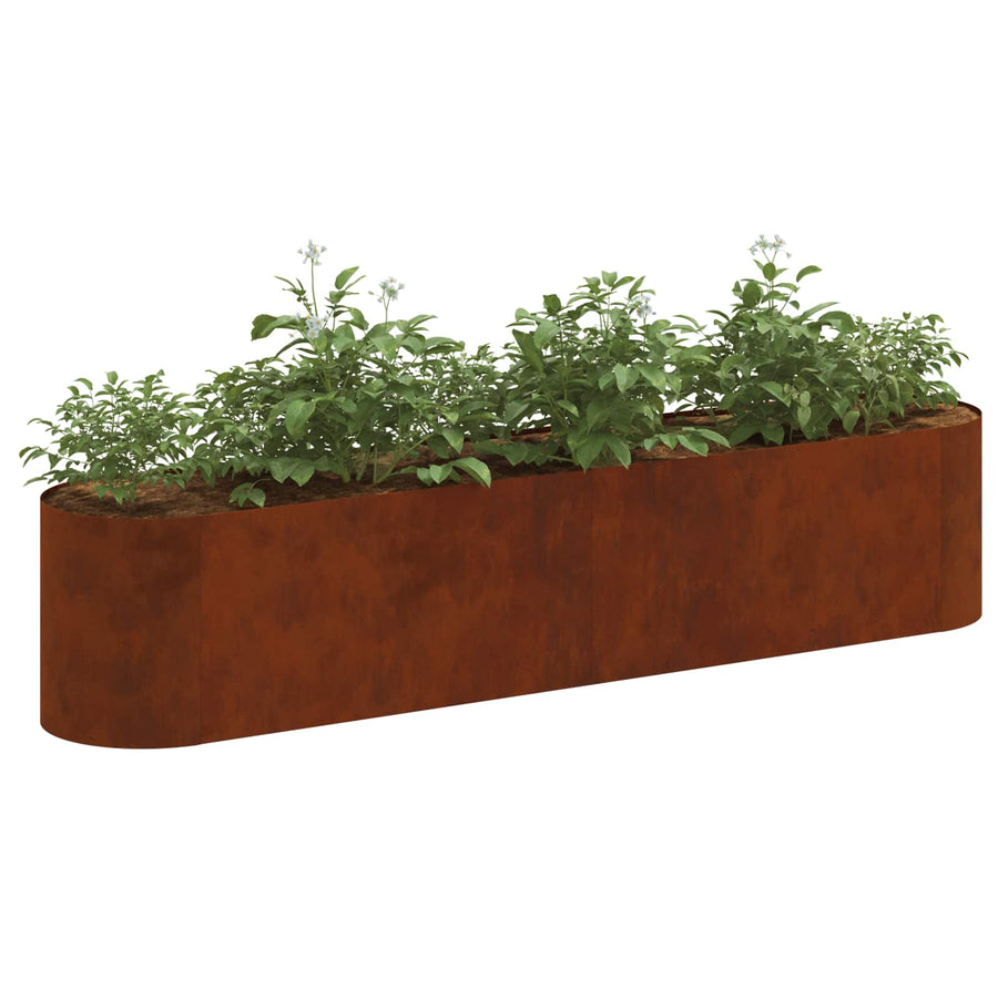 Verhoogd Tuinbed Cortenstaal 200 x 40 x 40 cm