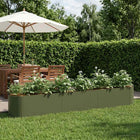Verhoogd tuinbed staal olijfgroen 280x40x40 cm