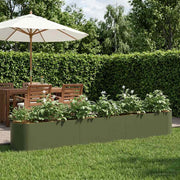Verhoogd tuinbed staal olijfgroen 280x40x40 cm