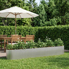 Verhoogd tuinbed roestvrij staal 280x40x40 cm zilver