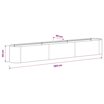 Verhoogd Tuinbed Gegalvaniseerd staal 280 x 40 x 40 cm