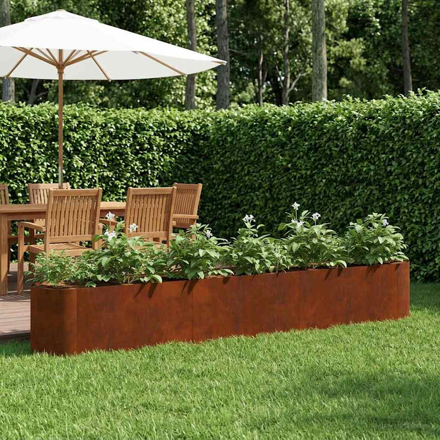 Verhoogd Tuinbed Cortenstaal 280 x 40 x 40 cm
