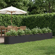 Verhoogd tuinbed staal zwart 360x40x40 cm