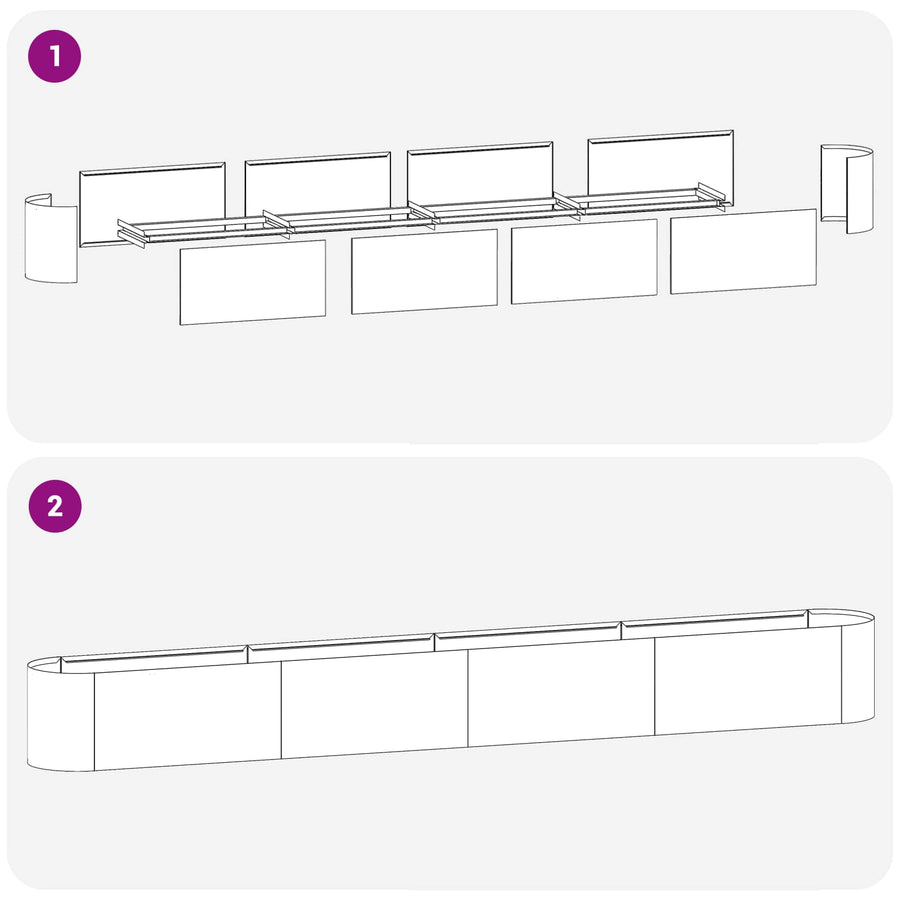 Verhoogd Tuinbed Wit 360 x 40 x 40 cm