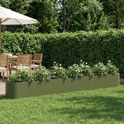 Verhoogd tuinbed 360x40x40 cm olijfgroen staal