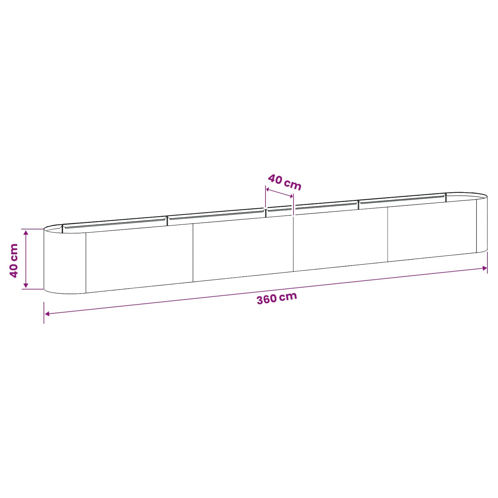 Verhoogd Tuinbed Roestvrij staal 360 x 40 x 40 cm